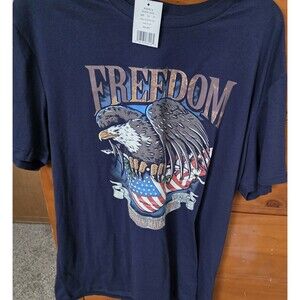 NWT American Tee With Cap Mens XXL Weekend Soul Navy Blue Patriotic Flag